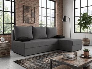 Razvlačna kutna garnitura L VALERIO SLIM 200x140 cm, tamno siva + 2 jastuka GRATIS, univerzalna