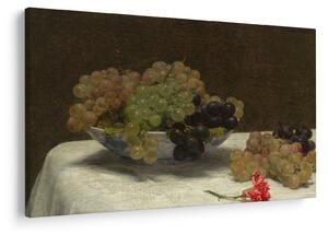 Slika - Henri Fantin-Latour, Still Life with Grapes and a Carnation, reprodukcije (90x60 cm)