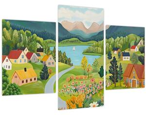 Slika - Selo u planinama (90x60 cm)