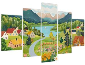 Slika - Selo u planinama (150x105 cm)