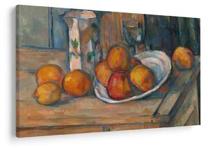 Slika - Paul Cézanne, Still Life with Milk Jug and Fruit, reprodukcije (90x60 cm)