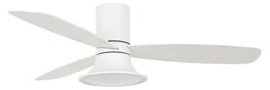 Stropni ventilator Flusso s rasvjetom, bijeli, Ø132 cm, tih - Beacon Beacon Lighting, Flusso, prigušiv, Bijela, Dnevna soba, Drvo, Moderan