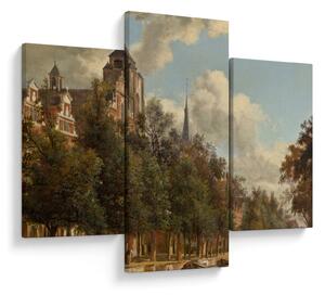 Slika - Jan van der Heyden, View Down a Dutch Canal, reprodukcije (90x60 cm)