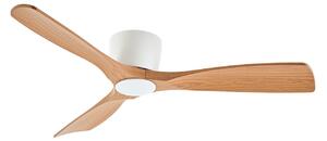 Moneno LED stropni ventilator, bijela/drvo - Lucande Lucande, Moneno, prigušiv, Drvo, Dnevna soba, Metal, Moderan