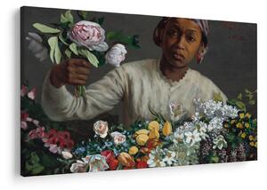 Slika - Frédéric Bazille, Young Woman with Peonies, reprodukcije (90x60 cm)