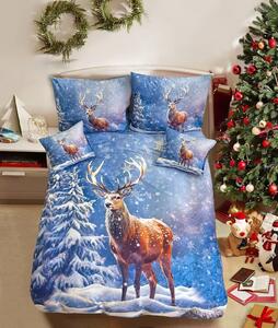 3D Pamučna posteljina FROSTED DEER plava + Jastučnica 40x50 cm besplatno Dimenzije posteljine: 70 x 90 cm | 140 x 200 cm