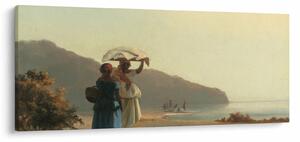 Slika - Camille Pissarro, Two Women Chatting by the Sea, St. Thomas, reprodukcije (120x50 cm)