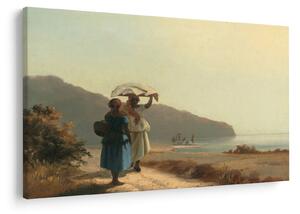 Slika - Camille Pissarro, Two Women Chatting by the Sea, St. Thomas, reprodukcije (90x60 cm)