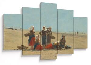 Slika - Eugène Boudin, Women on the Beach at Berck, reprodukcije (150x105 cm)