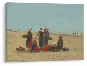 Slika - Eugène Boudin, Women on the Beach at Berck, reprodukcije (70x50 cm)