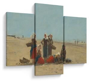 Slika - Eugène Boudin, Women on the Beach at Berck, reprodukcije (90x60 cm)