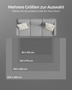 Protuklizni tepih 160x230 cm, mekan i moderan tepih za svaku prostoriju, tamno sivi