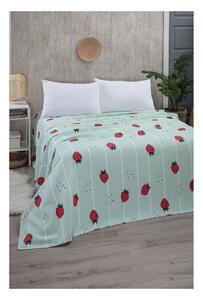 Mentol zeleni pamučan prekrivač 170x230 cm Strawberry – Mila Home