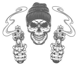 Ilustracija Gangster skull in beanie has, dgim-studio