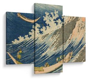 Slika - Katsushika Hokusai, Fishing Boats at Choshi in Shimosa (Soshu Choshi) , reprodukcije (90x60 cm)