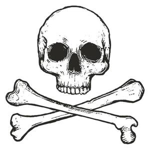 Ilustracija vector illustration of skull and crossbones, Mehmet Şeşen
