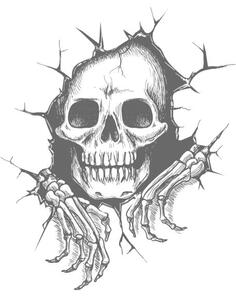 Ilustracija Skull with hands, vectortatu