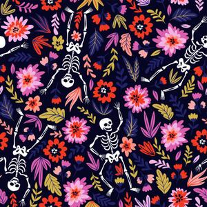 Ilustracija Dancing skeletons in the floral garden., Utro_na_more