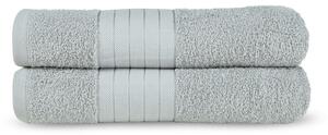 Set od dva siva pamučna ručnika Uni, 70 x 140 cm