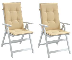 VidaXL Jastuci za stolice 2 kom prošarano bež 120x50x4 cm od tkanine
