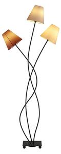 Podne Lampa Lindby, Melis, Sivo, Dnevna soba, Tkanina / tekstil, Moderan