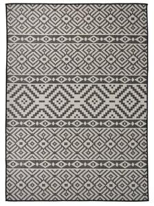 VidaXL Vanjski tepih ravnog tkanja 200 x 280 cm crne pruge