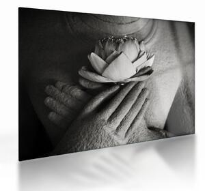 Staklena slika - Lotos u Buddhinim rukama (70x50 cm)