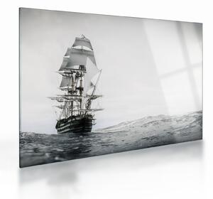 Staklena slika - Brod koji plovi oceanom (70x50 cm)