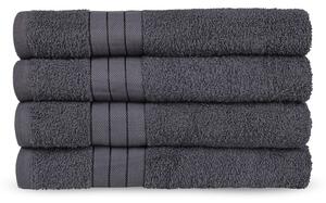 Set od 4 crno-siva HIP pamučna ručnika, 50 x 100 cm