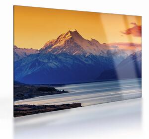 Staklena slika - jezero Pukaki (70x50 cm)