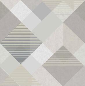 Sivo-bež geometrijski tapeta za zid, 118708 | Ljepilo besplatno