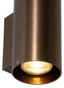 Moderna zidna lampa tamno brončana okrugla - Sandy