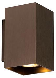 Moderna zidna lampa tamno brončana četvrtasta - Sandy