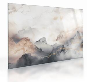 Staklena slika - Planinska apstrakcija s mramornom teksturom (70x50 cm)