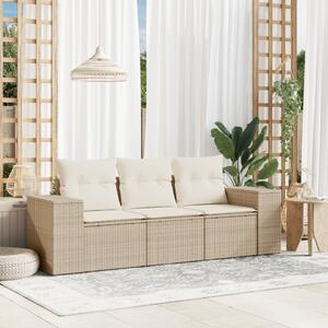 VidaXL 3-dijelni set vrtnih sofa od poliratana s jastucima bež