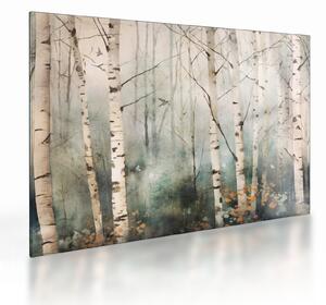 Staklena slika - Crtanje uzorka šume (70x50 cm)
