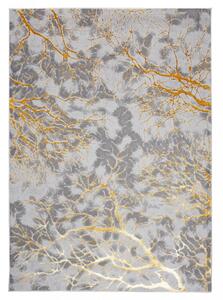 Jednostavan moderan tepih u sivoj boji sa zlatnim motivom Širina: 200 cm | Duljina: 300 cm