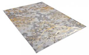 Jednostavan moderan tepih u sivoj boji sa zlatnim motivom Širina: 80 cm | Duljina: 150 cm