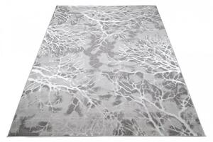Jednostavan moderan tepih u sivoj boji s bijelim motivom Širina: 120 cm | Duljina: 170 cm