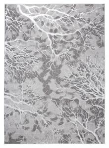 Jednostavan moderan tepih u sivoj boji s bijelim motivom Širina: 140 cm | Duljina: 200 cm