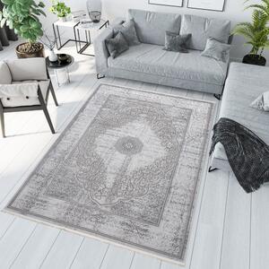 Ekskluzivni sivi tepih s bijelim istočnjačkim uzorkom Širina: 80 cm | Duljina: 150 cm