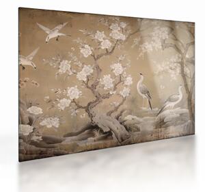 Staklena slika - Crtani japanski pejzaž (70x50 cm)