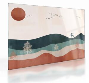 Staklena slika - Ilustrirani krajolik (70x50 cm)