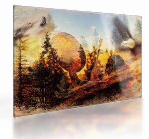 Staklena slika - Šamanski motiv (70x50 cm)