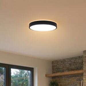 Lindby Smart LED stropna svjetiljka Innes crna 38cm RGB CCT Tuya, prigušiva, Crno, Dnevni boravak/blagovaonica, Metal