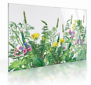 Staklena slika - Slikano livadsko cvijeće (70x50 cm)