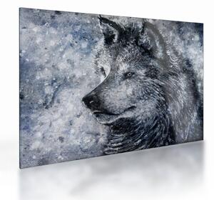 Staklena slika - Crtani vuk (70x50 cm)