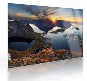 Staklena slika - Planinski pejzaž, Norveška (70x50 cm)