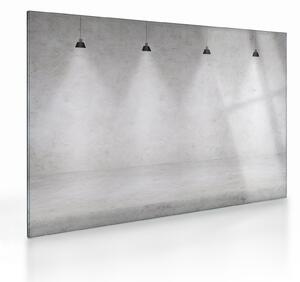 Staklena slika - Betonski zid sa svjetlima (70x50 cm)