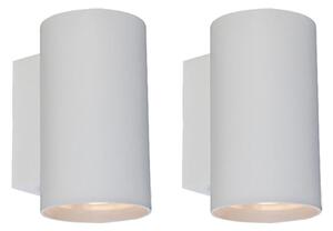 Komplet od 2 moderne zidne svjetiljke okrugle bijele boje - Sandy